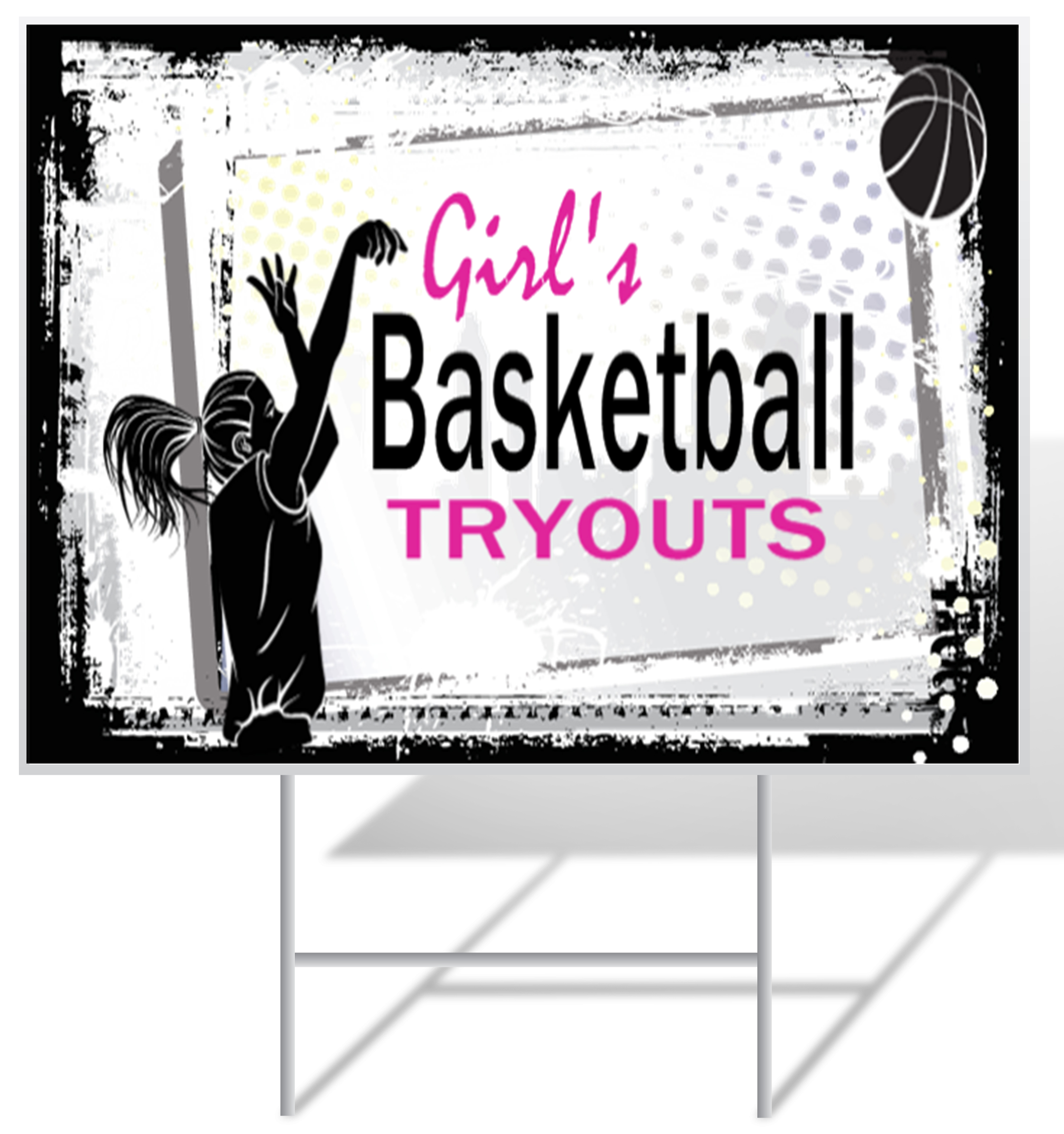 Basketball Lawn Sign Example | LawnSigns.com