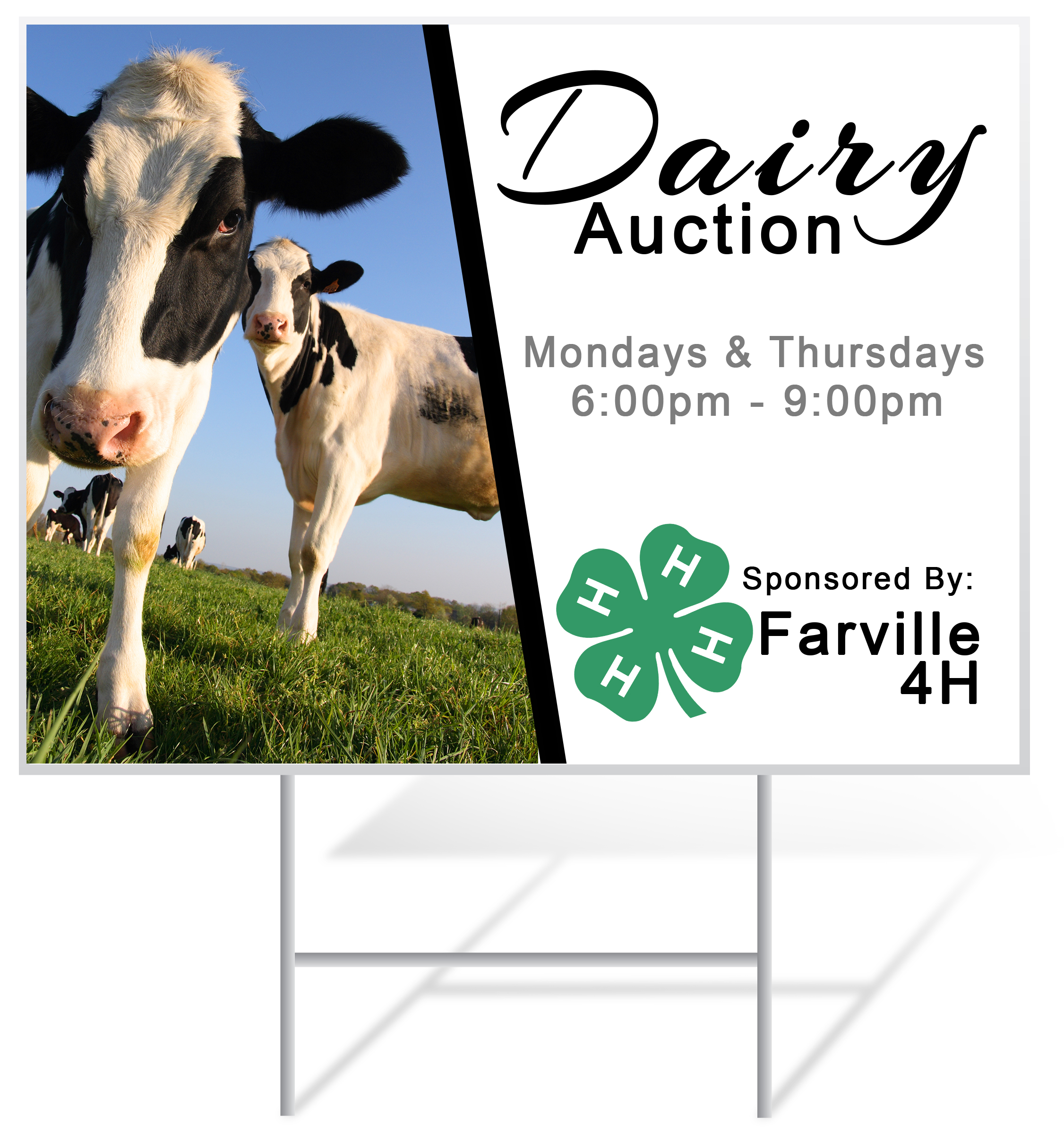 Auction Lawn Sign Example | LawnSigns.com