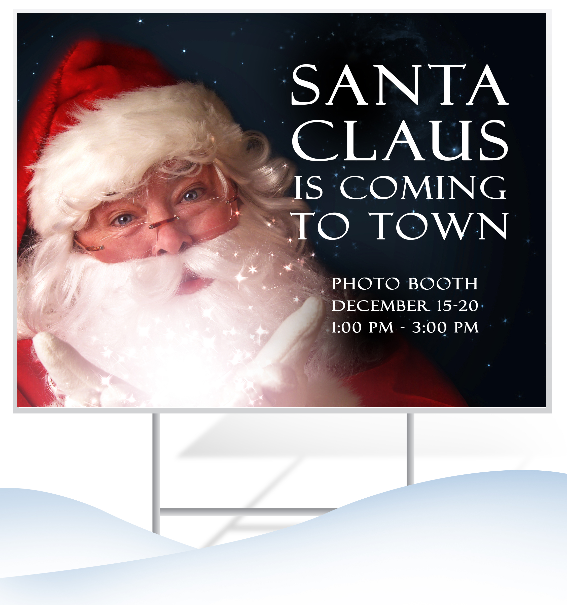 Winter Holiday Advertising Lawn Sign Example | LawnSigns.com