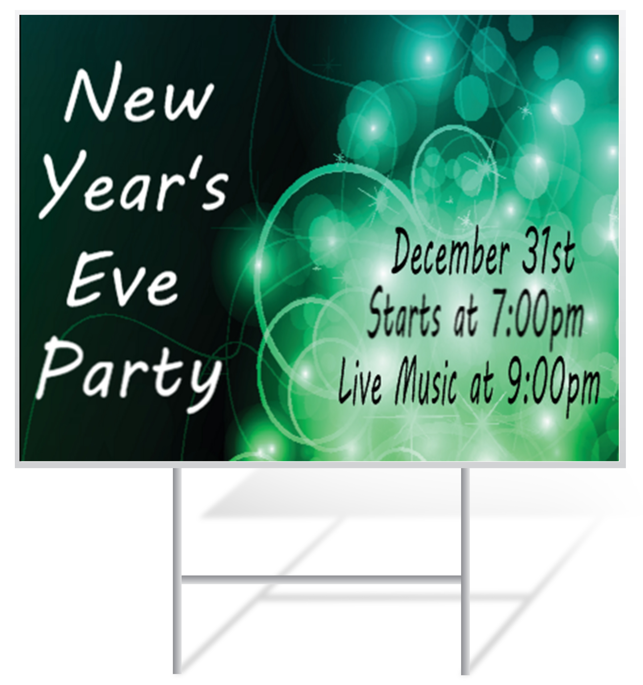 New Years Lawn Sign Example | LawnSigns.com