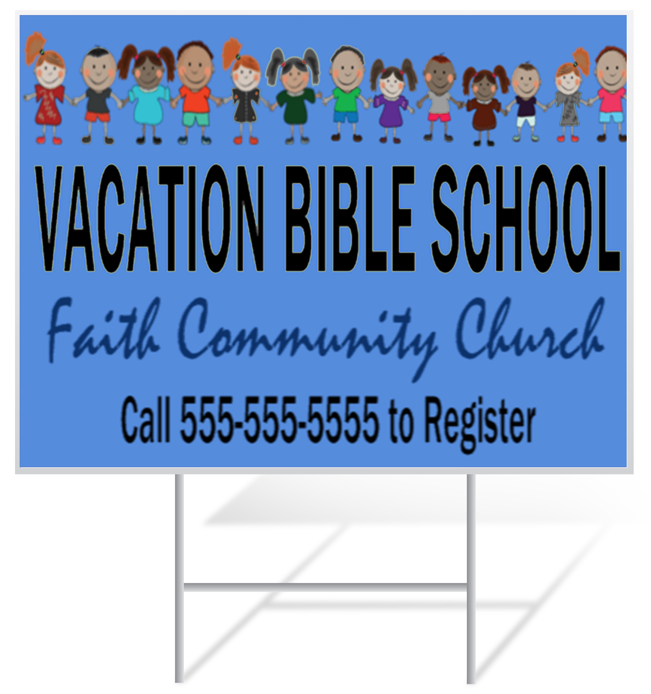 Vacation Bible School Lawn Sign Example | LawnSigns.com